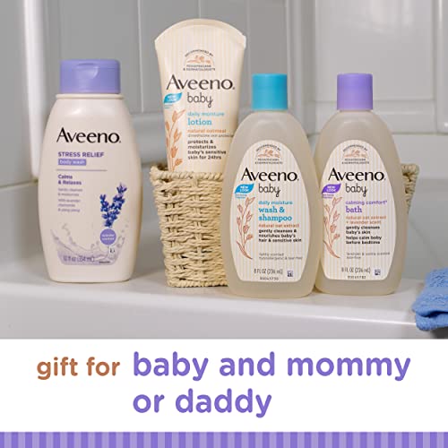 Aveeno Baby Mommy & Me Daily Bathtime Gift Set , Soap-Free, 4 items