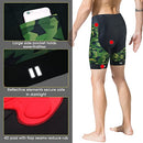 Sports Padded Bike Shorts for Men Cycling Bicycle Shorts (Blackgreen,Large)