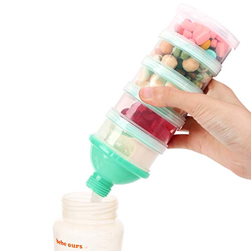 Baby Milk Powder Formula Dispenser, Non-Spill Smart Stackable Baby Feeding Travel Storage Container