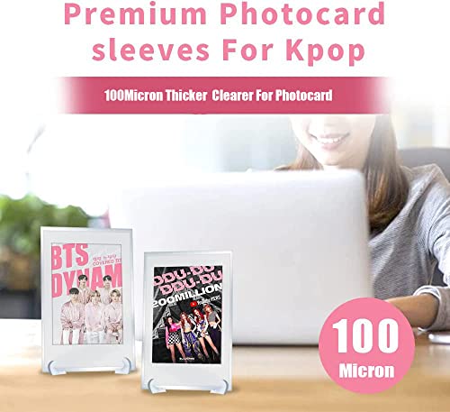 8pack Kpop Photocard Sleeves Protector 56x88mm 100 Micron Clear Card Sleeves Perfect