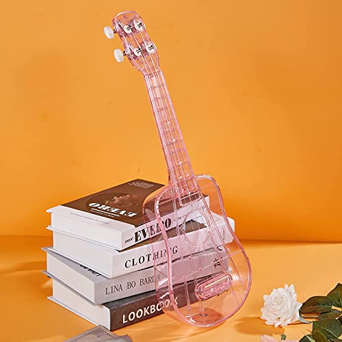 TienClef 21 Inch Concert Soprano Ukuleles for Beginners with Gig Bag Carbon String Integrated Molding Transparent Ukalalee Set for Kids Adults Starter (Pink)