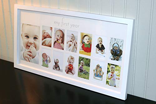 Baby's First Year Frame | Collage Frame For Baby In White | 12 Month Picture Frame