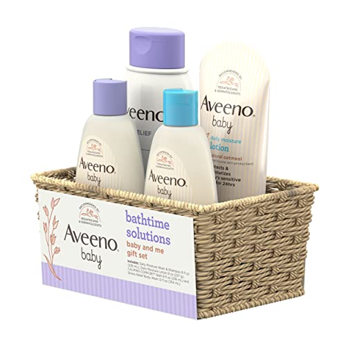 Aveeno Baby Mommy & Me Daily Bathtime Gift Set , Soap-Free, 4 items