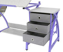 SD STUDIO DESIGNS 2 Piece Comet Craft Table | Angle Adjustable Top and Stool | Purple/Spatter Gray