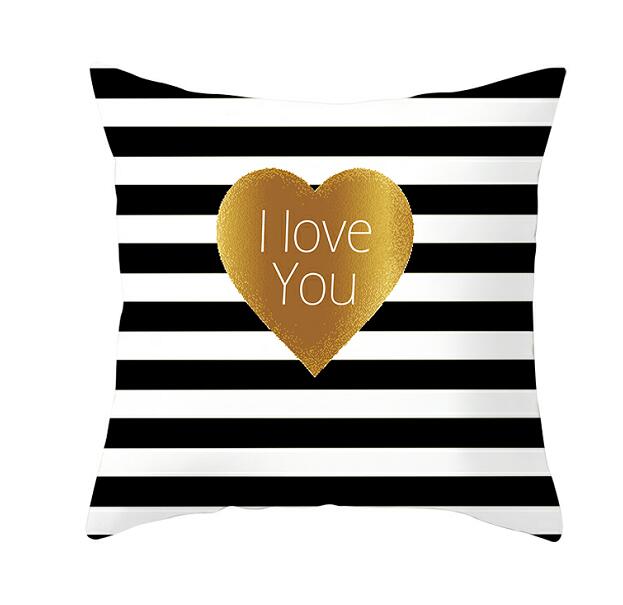 Black White Heart Cushion  Pillow Covers