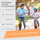 Height Adjustable Kid Kick Scooter with 12 Inch Air Filled Wheel - Orange