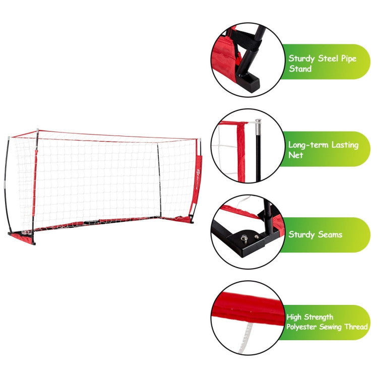 6/8/12 Feet Durable Bow Style Soccer Goal Net with Bag