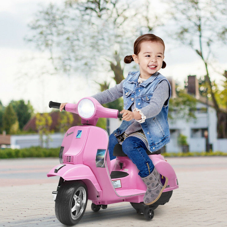 6V Kids Ride On Vespa Scooter Motorcycle for Toddler (Light Blue)