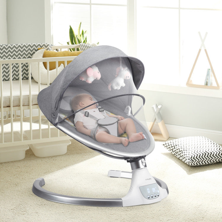 Baby Swing Electric Rocking Chair with Music Timer  (Gray)