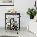 4-Tier Kitchen Bar Cart with Wine Rack