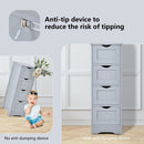 Floor Wooden Free Standing Storage Side Organizer for Bathroom (White)
