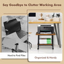 Under Desk Printer Stand with 360-degree Swivel Casters
