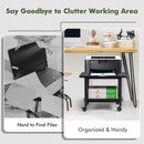 Under Desk Printer Stand with 360-degree Swivel Casters