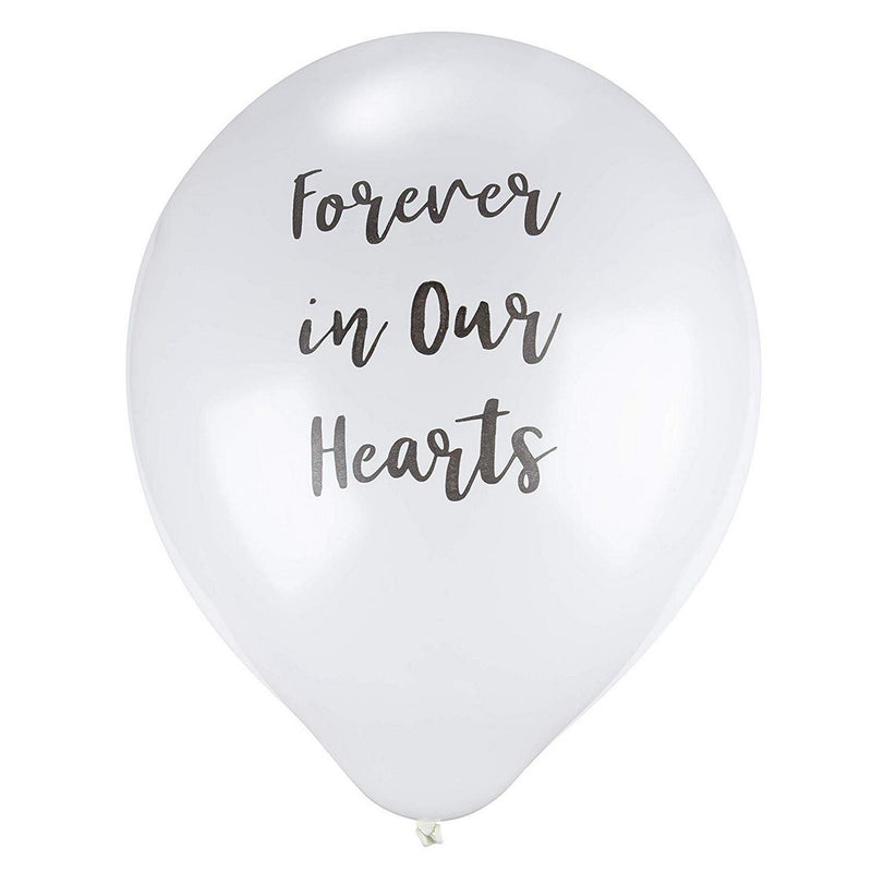 Memorial Balloons, Forever in Our Hearts (12 in, 30 Pack)