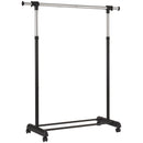 Mainstays Adjustable Rolling Garment Rack, Chrome & Black