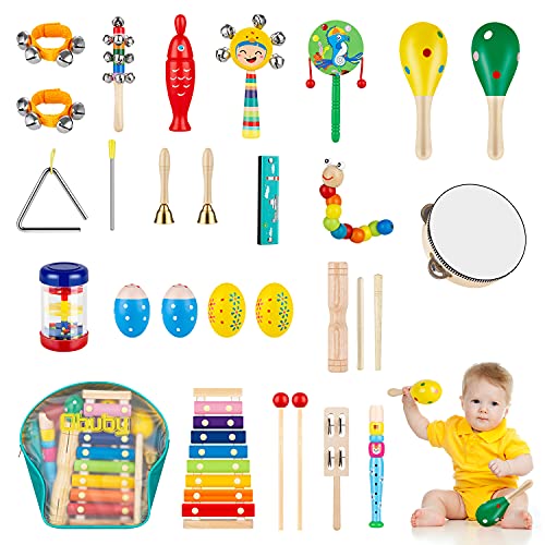Toddler Musical Instruments Sets Wooden Percussion Instruments Toy for Kids