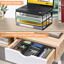 Desk Organizers and Accessories Storage, Desktop File Organizer with Drawer & Paper Tray