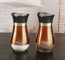 Cafe Contempo Elegant Glass Salt and Pepper Shakers Dispenser,  Jar Bottle 4.4 oz,