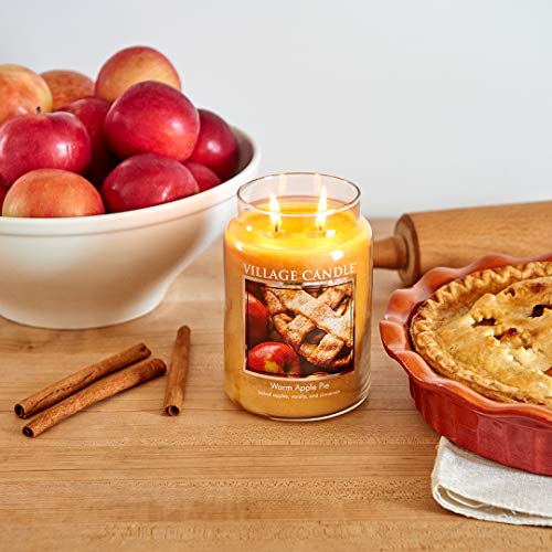 Warm Apple Pie Large Glass Apothecary Jar Scented Candle, 21.25 oz, Brown