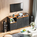 Dresser with 2 Outlets and USB Charging, TV Stand 52''W Larger Dresser for Bedroom ]