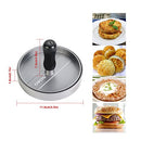 OVOS Aluminum Non-Stick Hamburger Press with 100 FREE Patty Papers (Wood handle)
