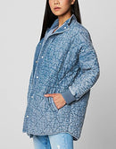 Womens Luxury Clothing Quilted Print Jacket, Comfortable & Stylish Windbreaker Coat