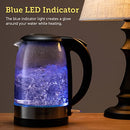 Electric Kettle with Stainless Steel Filter and Inner Lid, 1500W Wide Opening 1.7L Glass tea
