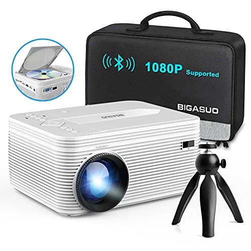 HD Bluetooth Projector Built in DVD Player, Mini Video Projector 1080P Supported