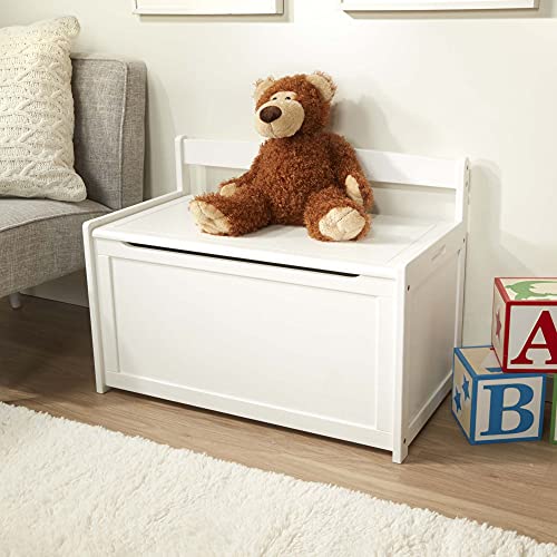 Melissa & Doug Wooden Toy Chest - White Furniture for Playroom