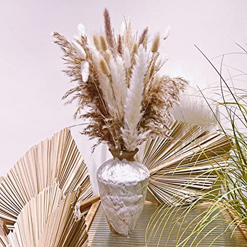 85 Stems Pampas Grass Decor - Natural Dried Pampas - 17.5 inch Boho Decor Flowers