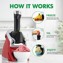 Deluxe Vegan Non-Dairy Frozen Fruit Soft Serve Dessert Maker BPA Free