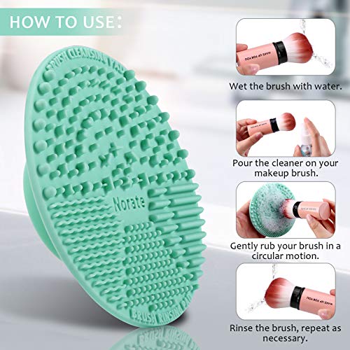 Brush Cleaning Mat, Silicone Makeup Cleaning Brush Scrubber Mat Portable Washing Tool
