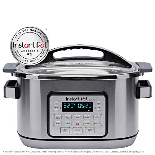 Instant Pot Aura Pro Multi-Use Programmable Slow Cooker with Sous Vide Silver