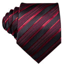 Stripe Men Ties Set Classic WOVEN Necktie with Handkerchief