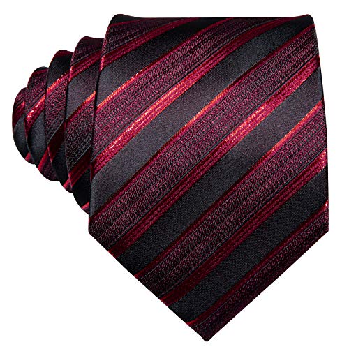 Stripe Men Ties Set Classic WOVEN Necktie with Handkerchief