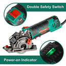 Mini Circular Saw, HYCHIKA Compact Circular Saw Tile Saw with 3 Saw Blades 4A