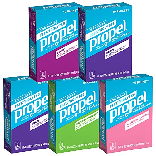 Propel Powder Packets 4 Flavor Variety Pack With Electrolytes, Vitamins and No Sugar