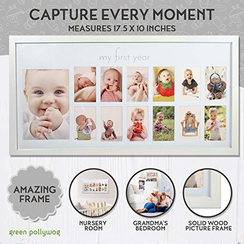 Baby's First Year Frame | Collage Frame For Baby In White | 12 Month Picture Frame