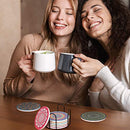 Absorbing Stone Mats Heat-Resistant Reusable Coaster with Cork Base for Drinks