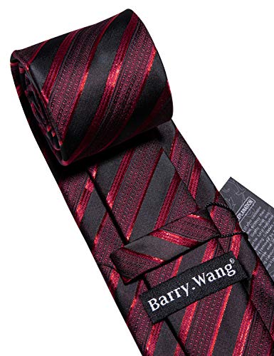 Stripe Men Ties Set Classic WOVEN Necktie with Handkerchief