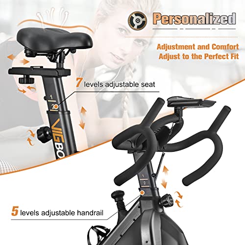 Indoor Cycling Bike Stationary, VIGBODY Exercise Bike Ipad Holder with LCD Monitor