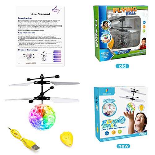 Betheaces Flying Ball Toys, RC Toy for Kids Boys Girls Gifts Rechargeable Light Up Ball Drone Infrared Induction Helicopter with Remote Controller for Indoor and Outdoor Games