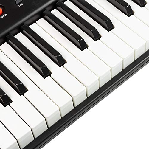 Compact 61 Key Keyboard with Sheet Music Stand, Power Supply, Piano Note Stickers