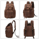 High Capacity Canvas Vintage Backpack - for School Hiking Travel 12-17" Laptop