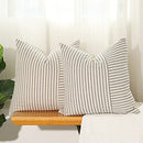 Grey and Beige Patchwork Farmhouse Throw Pillow Covers 16 x 16 Inch