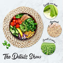 6 Pack Woven Placemats,Round Corn Husk Weave Placemat Braided Rattan Tablemats