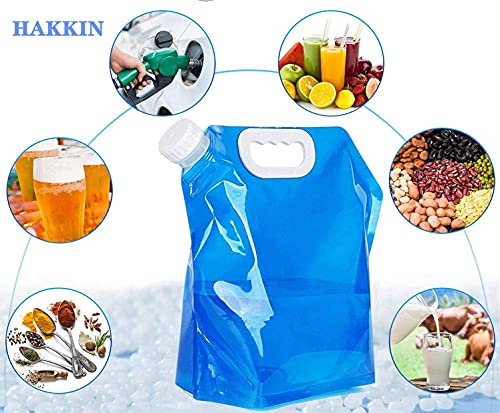 Collapsible Water Tank Container 4 Pack 1.3 Gallon/5L Portable Folding Water Bag