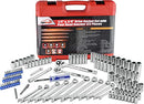 Mechanics Tool Set Drive Socket Wrench Ratchets, SAE/Metric, 122-Piece