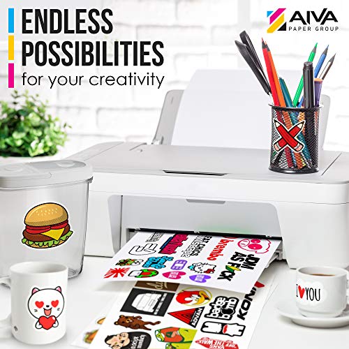 Printable Vinyl Sticker Paper - Waterproof Decal Paper for Inkjet Printer - 50 Self-Adhesive Sheets