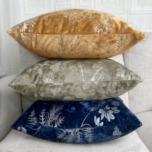 Foil Print Velvet Throw Pillow Covers 18 x 18 Decorative Pillow Covers